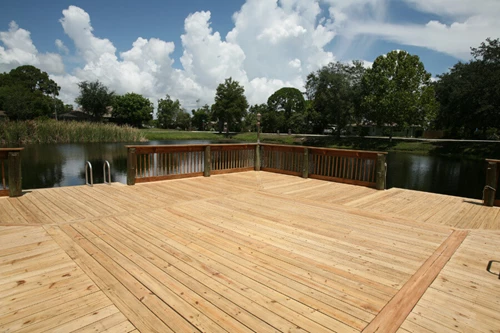 Pine Wood Dock Deck