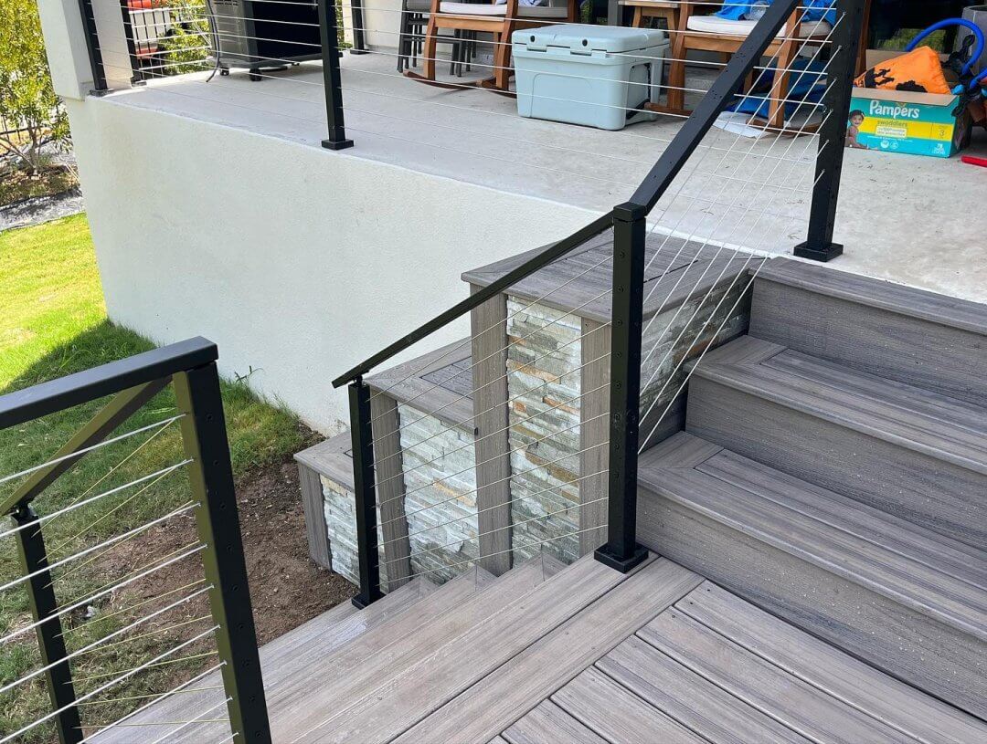 Cable Railing On Deck Staircase