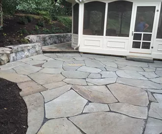 Porch with kneewall & flagstone