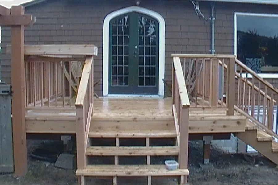 Two level cedar deck