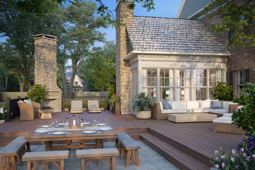 House With Ground Level Deck And Pattio