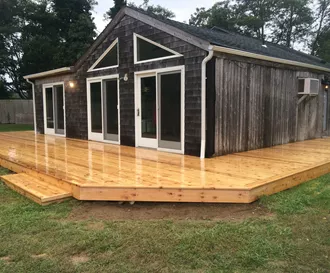 Ground Level Cedar Deck