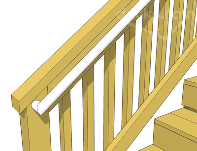 Deck Stair Handrails Decks Com, How Do You Build A Wooden Handrail For Outdoor Steps