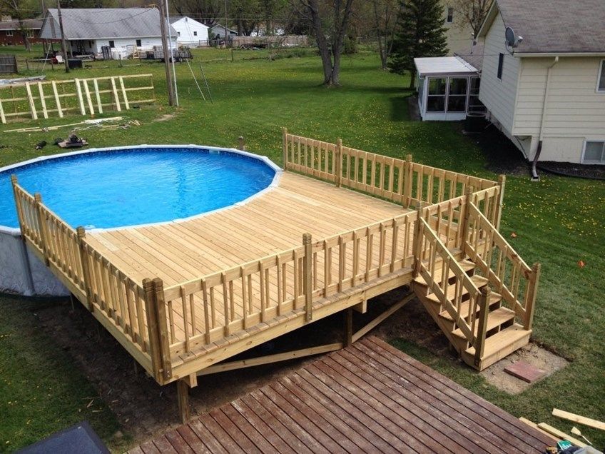 Building An Above Ground Pool Deck, Deck Construction Around Above Ground Pool