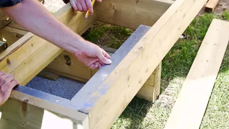 Deck Frame Squaring With Carpenters Tools